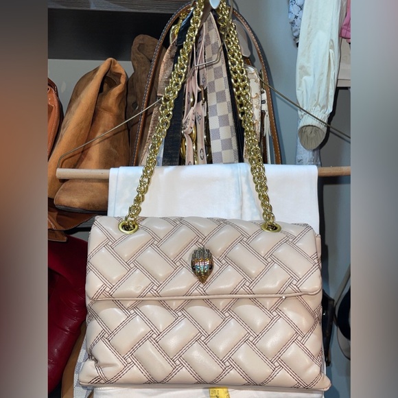None Handbags - Chic Beige Quilted Shoulder Bag with Gold Chain